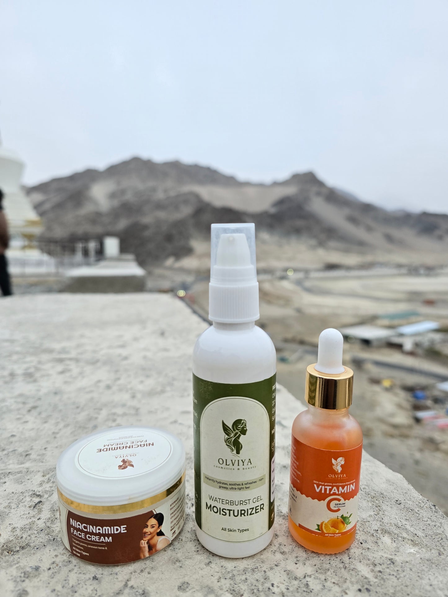 Olviya - Cosmetics & Beauty - Niacinamide Cream 50gm, Moisturizer Gel 100ml & Vitamin C Serum 30ml