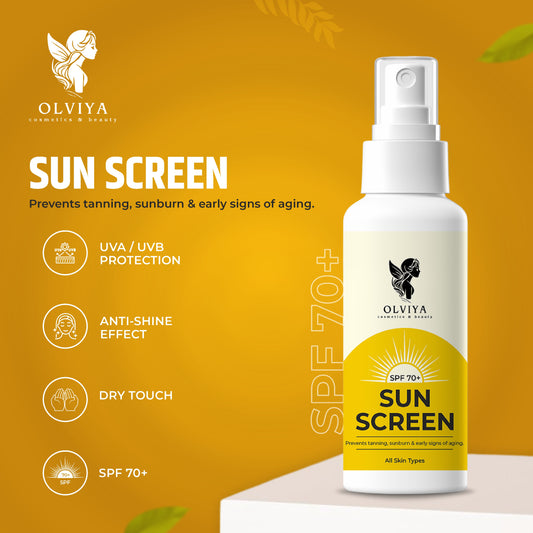 Sunscreen SPF 70+ – Broad Spectrum UV Protection with Zinc Oxide, Titanium Dioxide, Aloe Vera & Niacinamide, Water-Resistant Sunblock for All Skin Types (100ml)