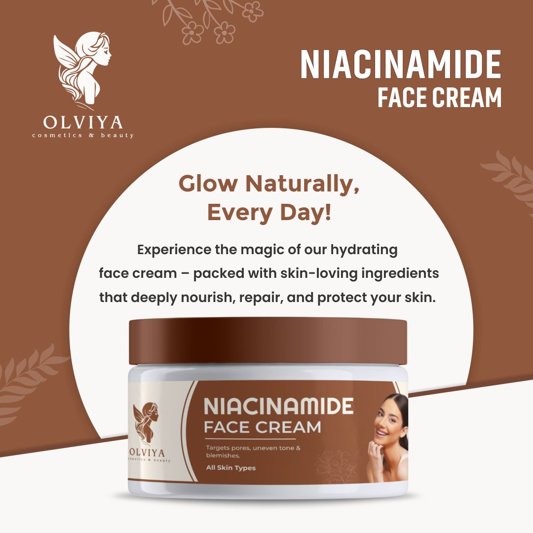 Niacinamide Face Cream โ 10% Niacinamide, Brightening & Hydrating Moisturizer with 100% Natural Ingredients, Suitable for All Skin Types (50gm)