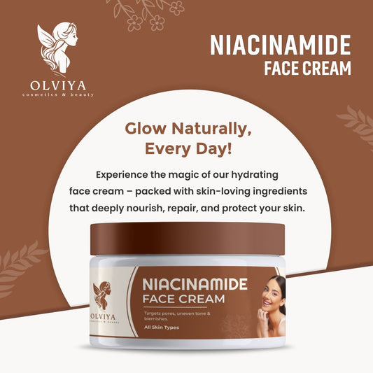 Niacinamide Face Cream – 10% Niacinamide, Brightening & Hydrating Moisturizer with 100% Natural Ingredients, Suitable for All Skin Types (50gm)